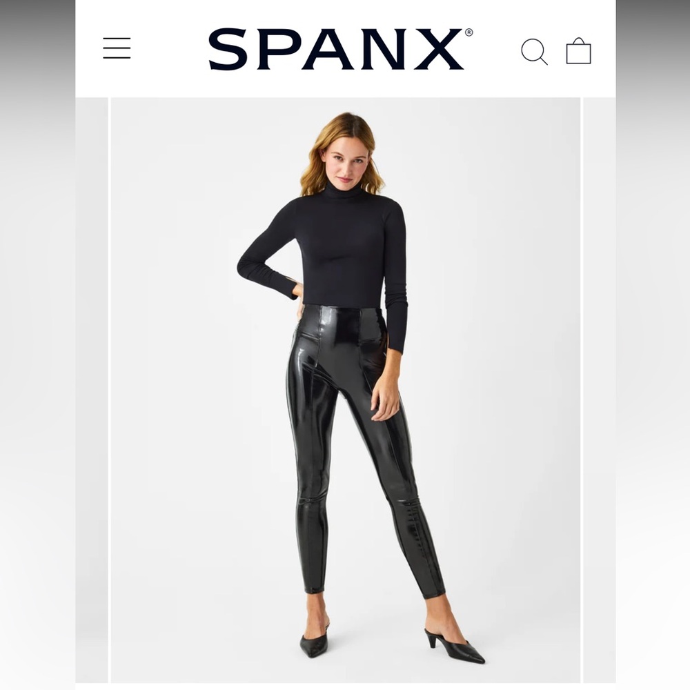 SPANXshape™ Faux Leather Patent Leggings classic Black Size Petite Small